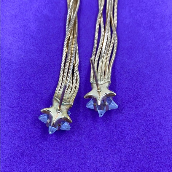 💛 Classic Gold Star Tassel Earrings - Picture 4 of 6